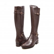 Solemani Abigail Casual Slim Calf 13" Brown Leather Boot