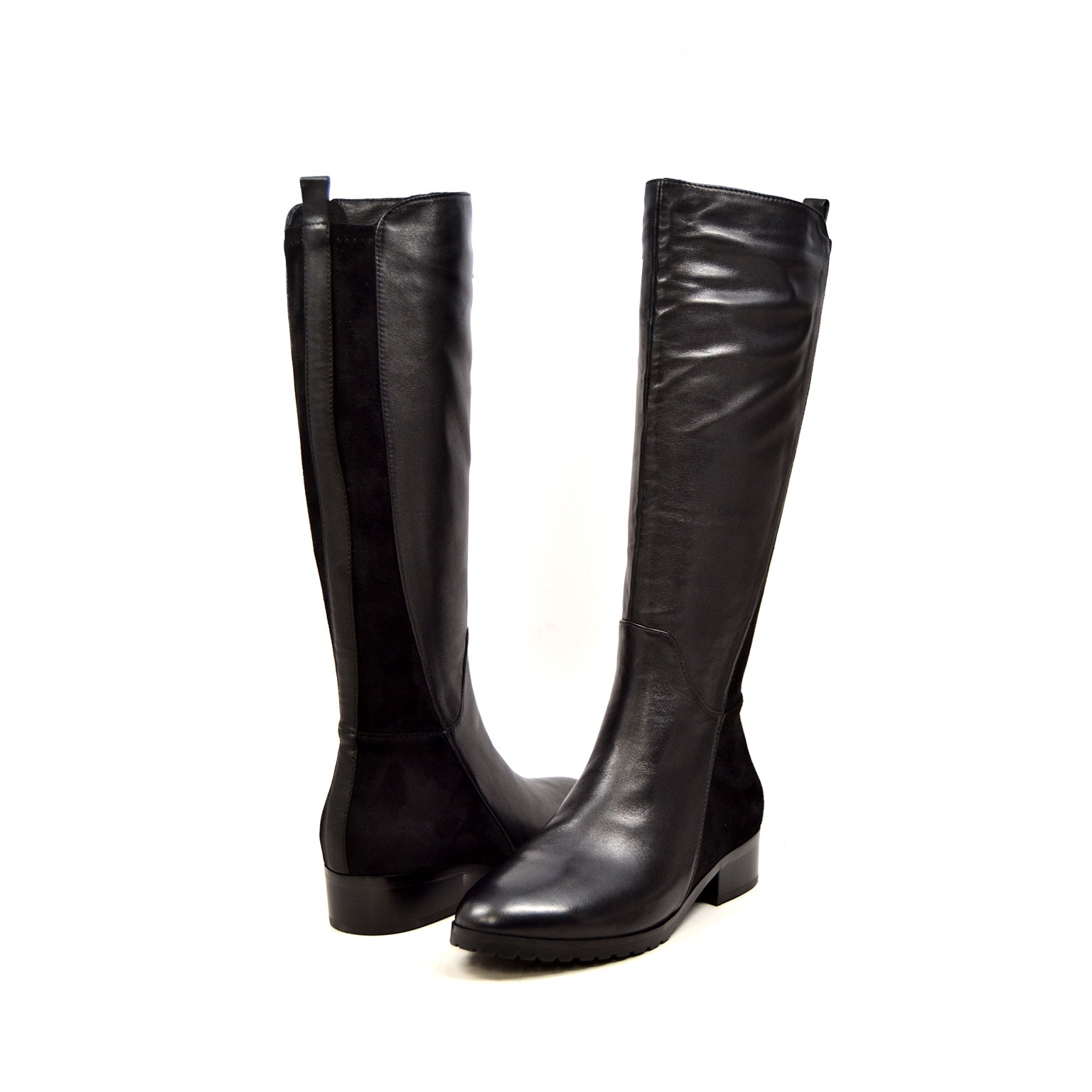narrow calf black boots