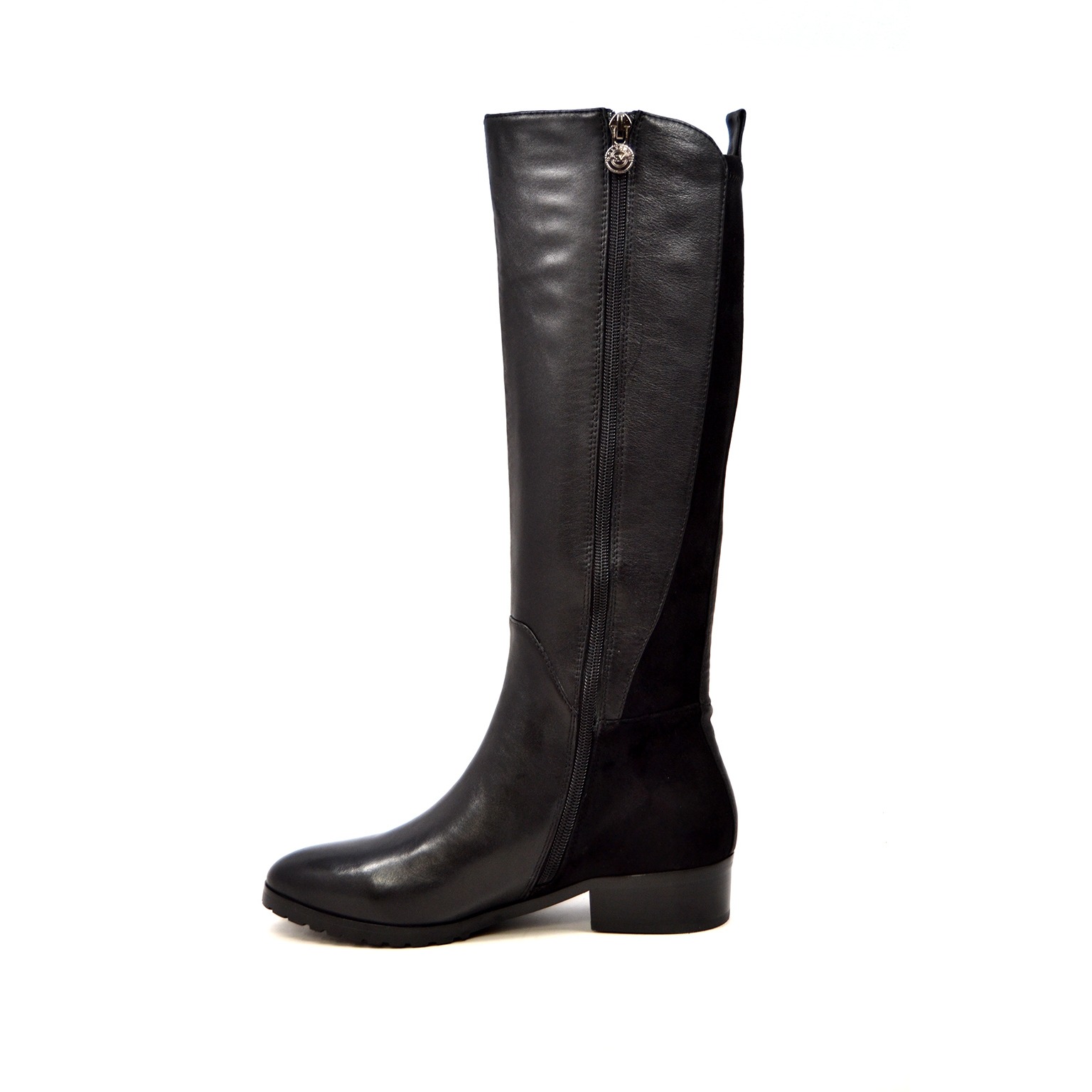 womens black leather calf boots